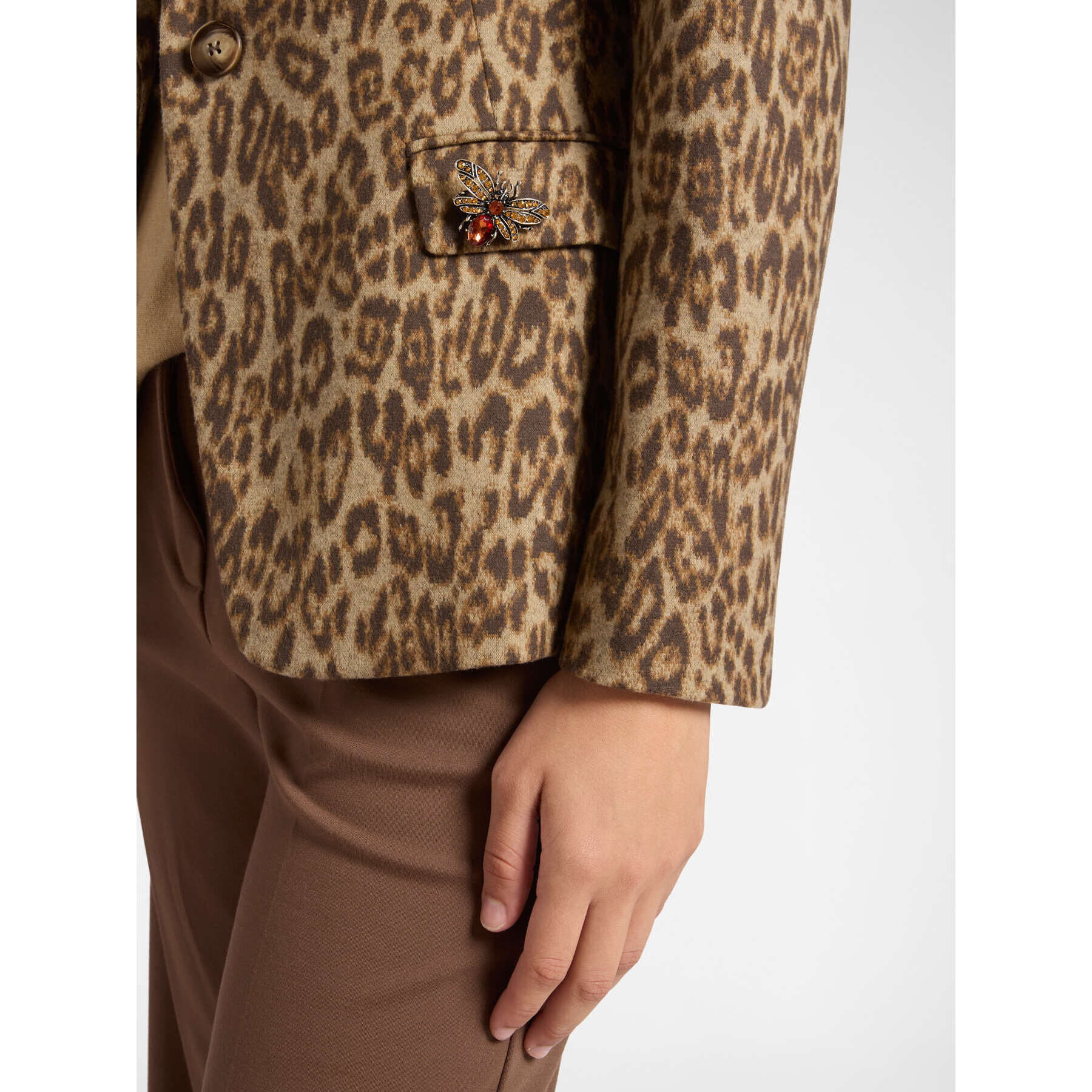 Elena Mirò - Blazer con estampado animal - Marrón