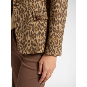 Elena Mirò - Blazer con estampado animal - Marrón