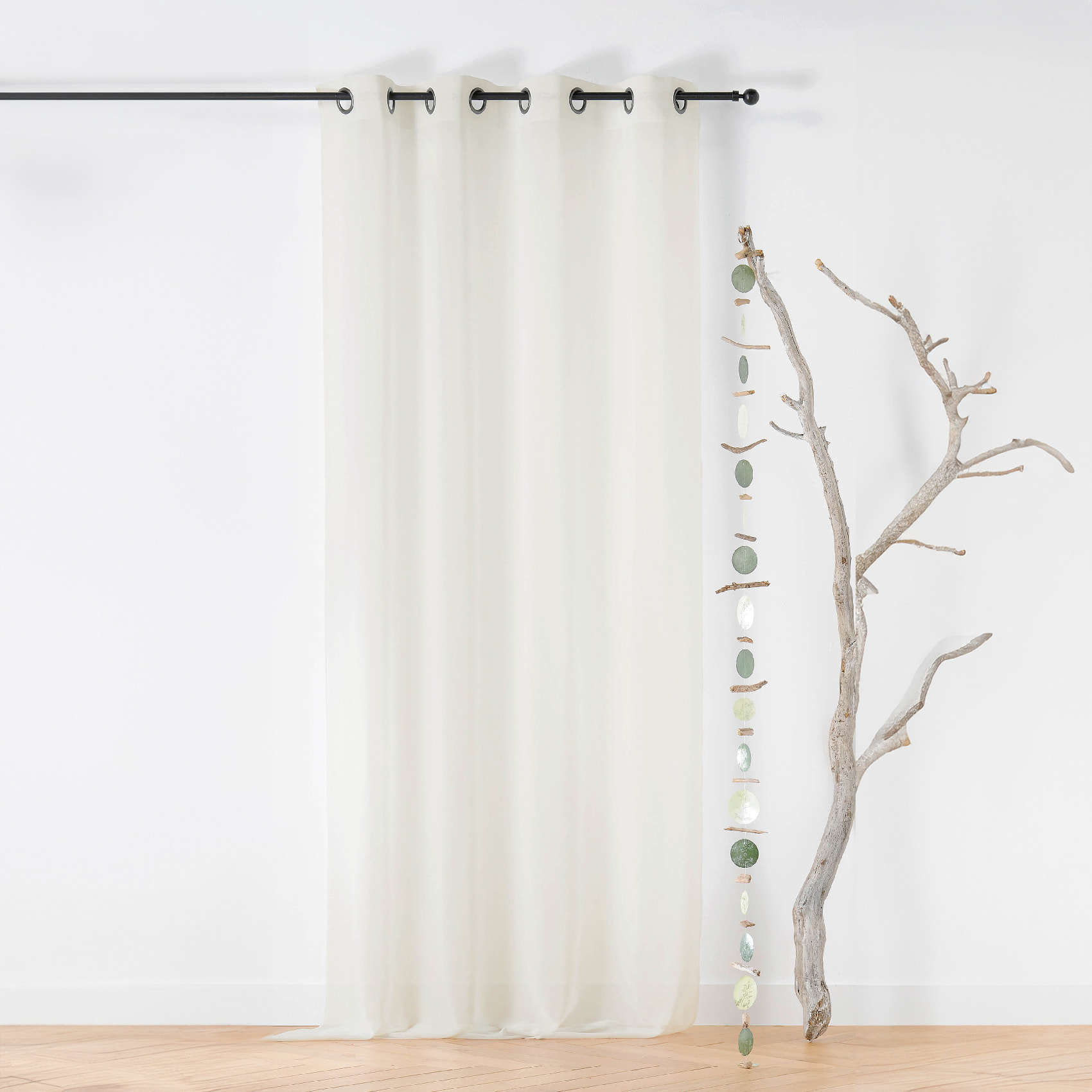 Voilage à Oeillets en Tissu Recyclé - Ecru