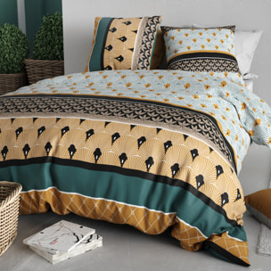 Parure housse de couette imprimé 100% coton - palum