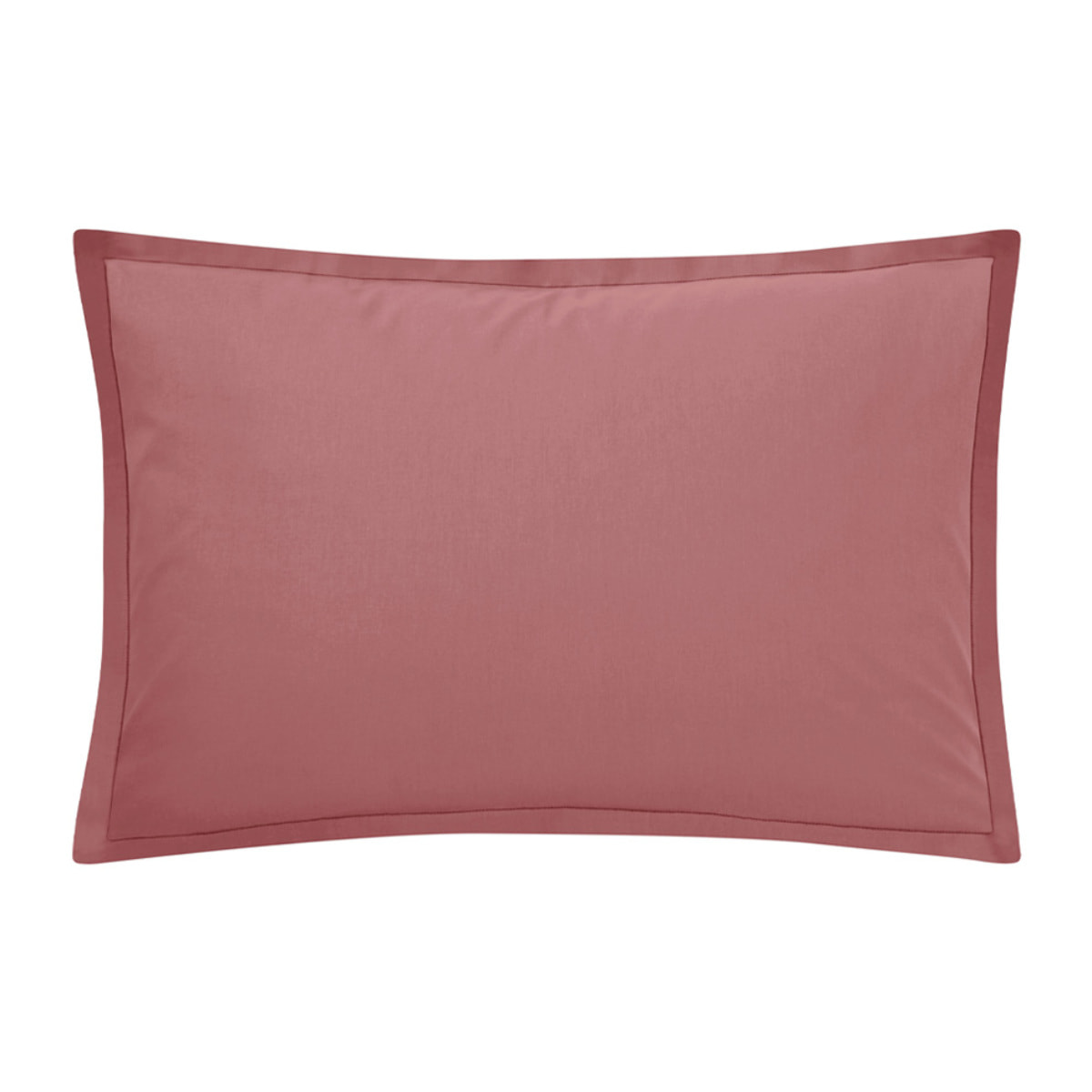 Taie d'oreiller unie en coton, Made in France, TOUT DOUX , Rose Indien
