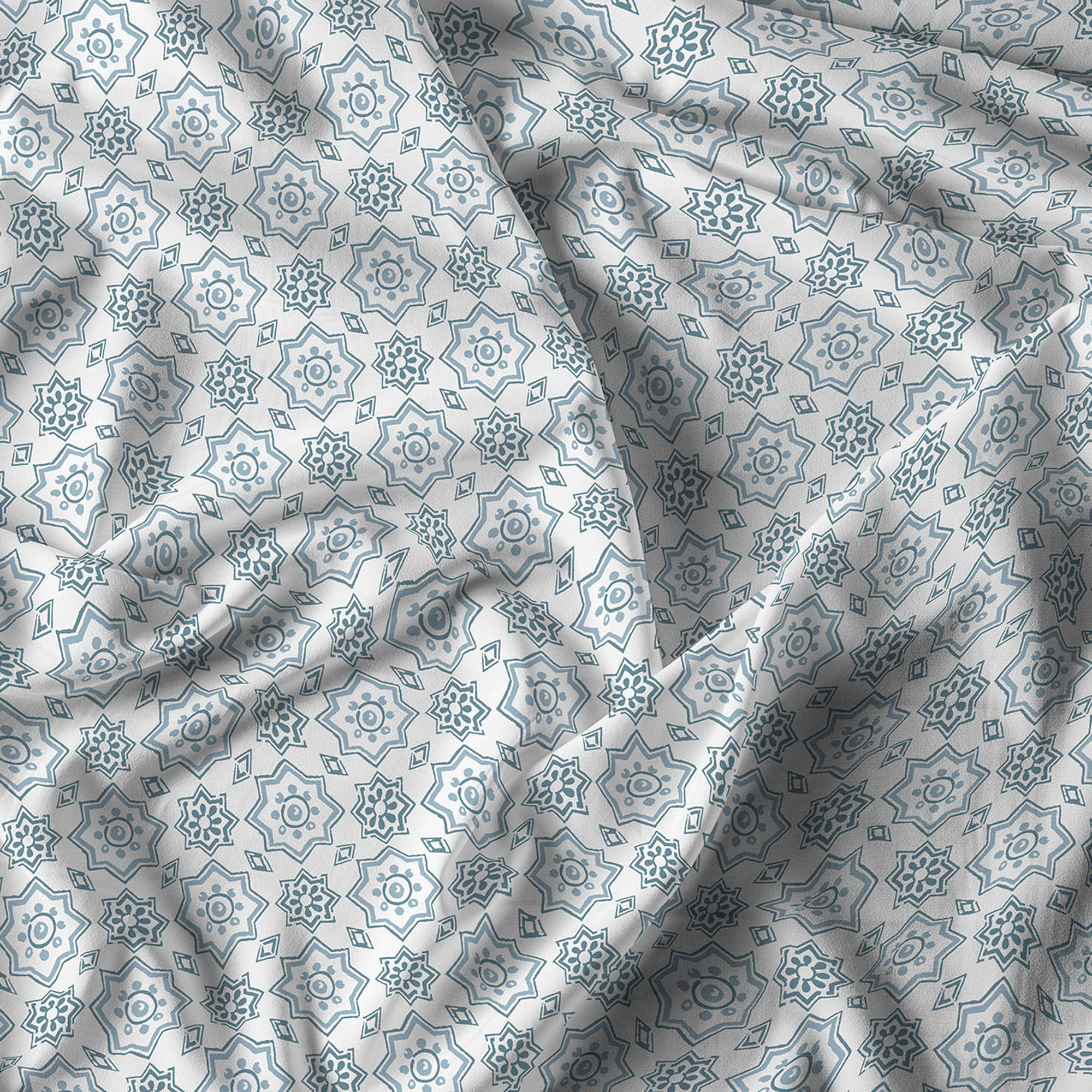 PARURE COPRIPIUMINO PRINTED COLORS, 100% Cotone, Made in Italy - FLOYD ACQUA
