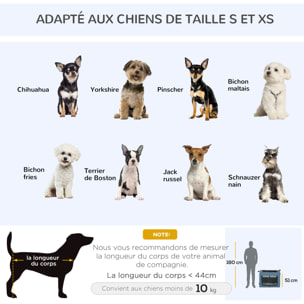 Sac de transport pliable pour chien chat - 2 poignées, 3 portes - dim. 69L x 51l x 51H cm - acier polyester bleu