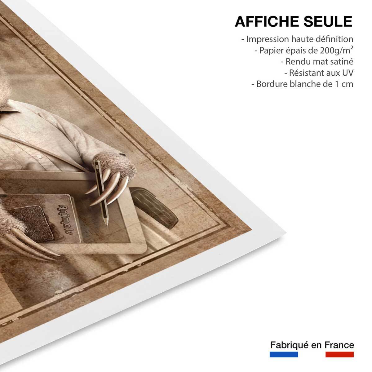 Affiche enfant paresseux étudiant  Affiche seule