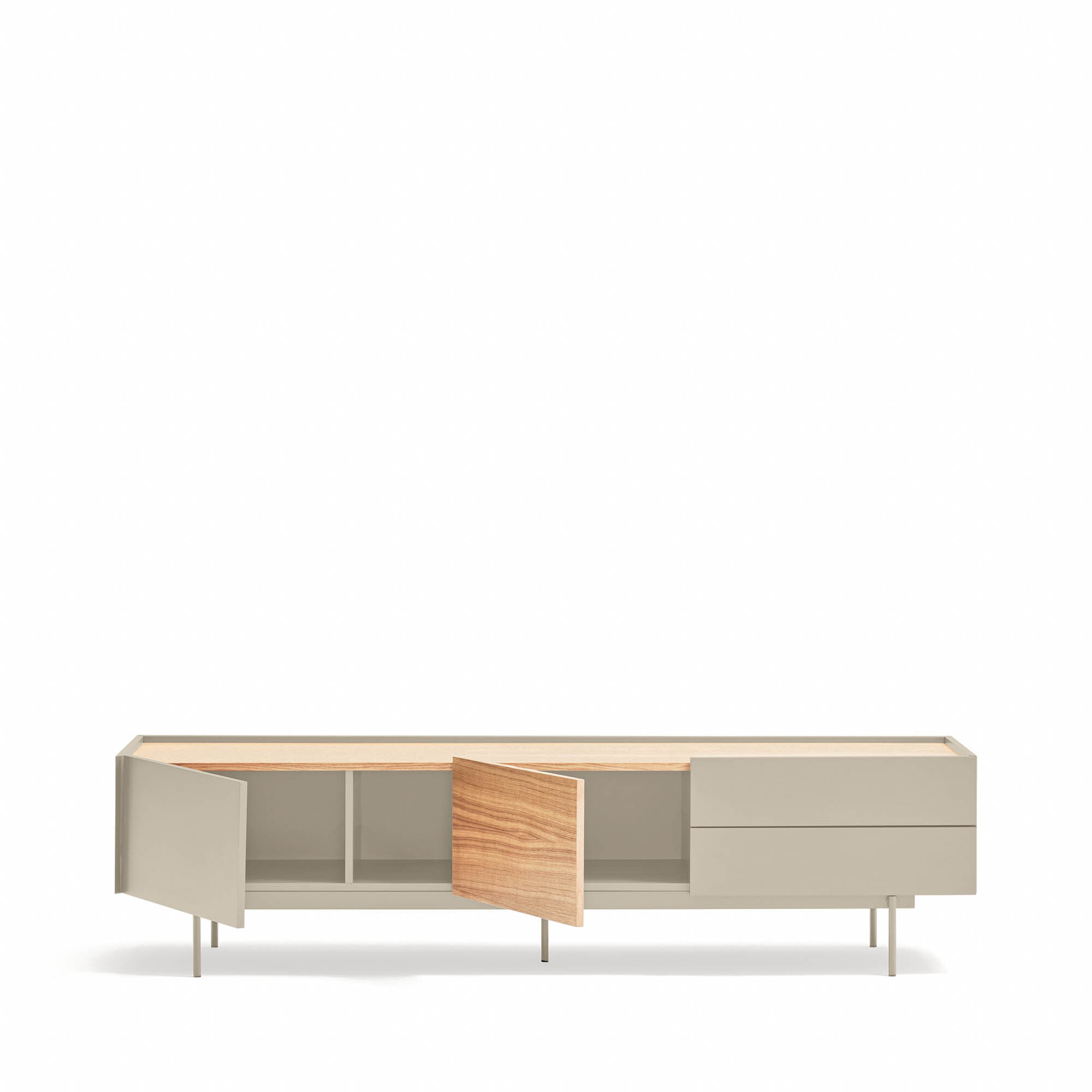 Mueble de televisión Otto 2 puertas y 2 cajones arena y roble