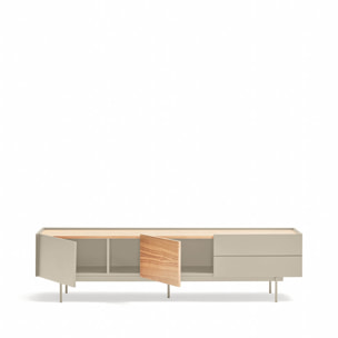 Mueble de televisión Otto 2 puertas y 2 cajones arena y roble