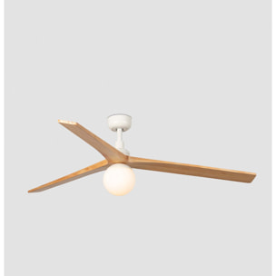 KLIM L Ventilatore a soffitto bianco/legno querciaE27