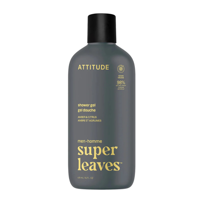 Super leaves men Gel de Ducha Ámbar & Cítricos Attitude 415 ml