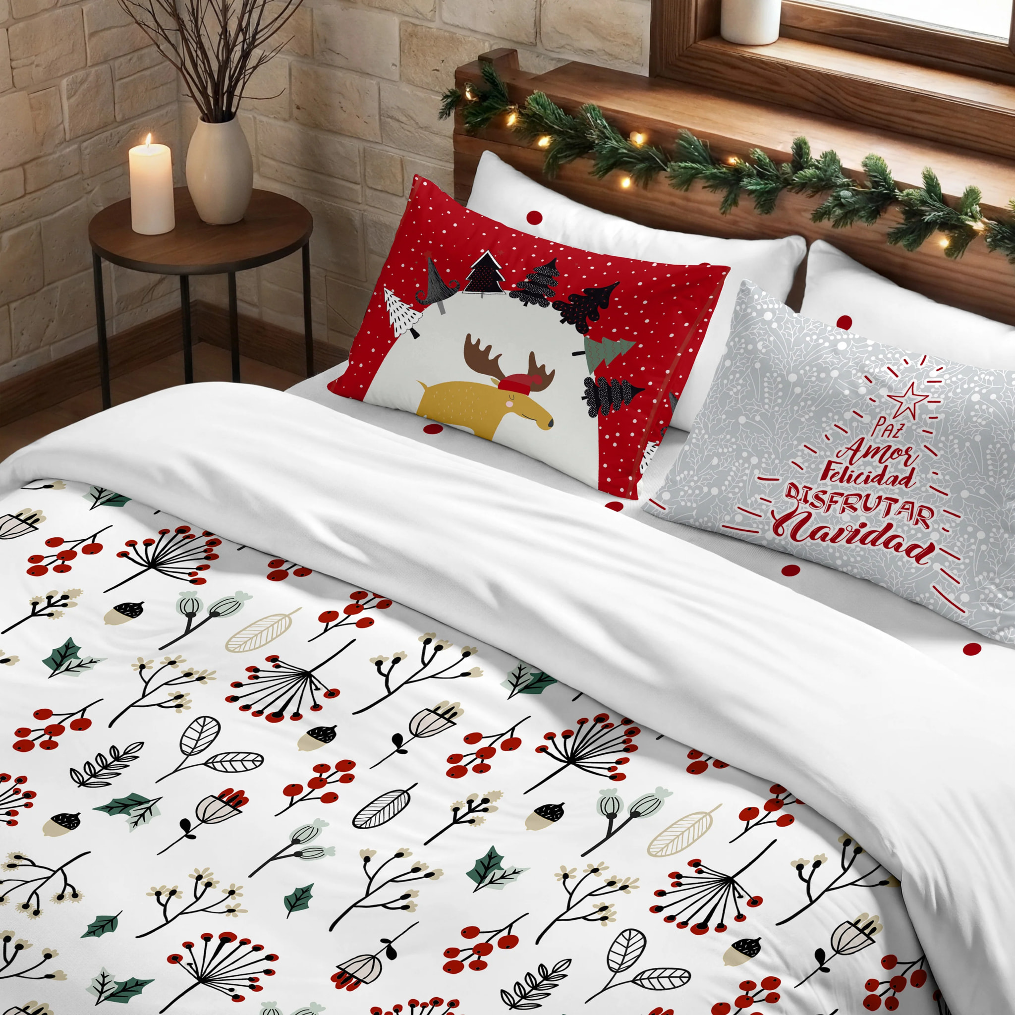 Housse de couette avec clics 100% coton Merry Christmas 44