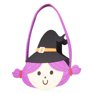 BOLSITO FIELTRO PORTACARAMELOS BRUJA 20 X 23 CM