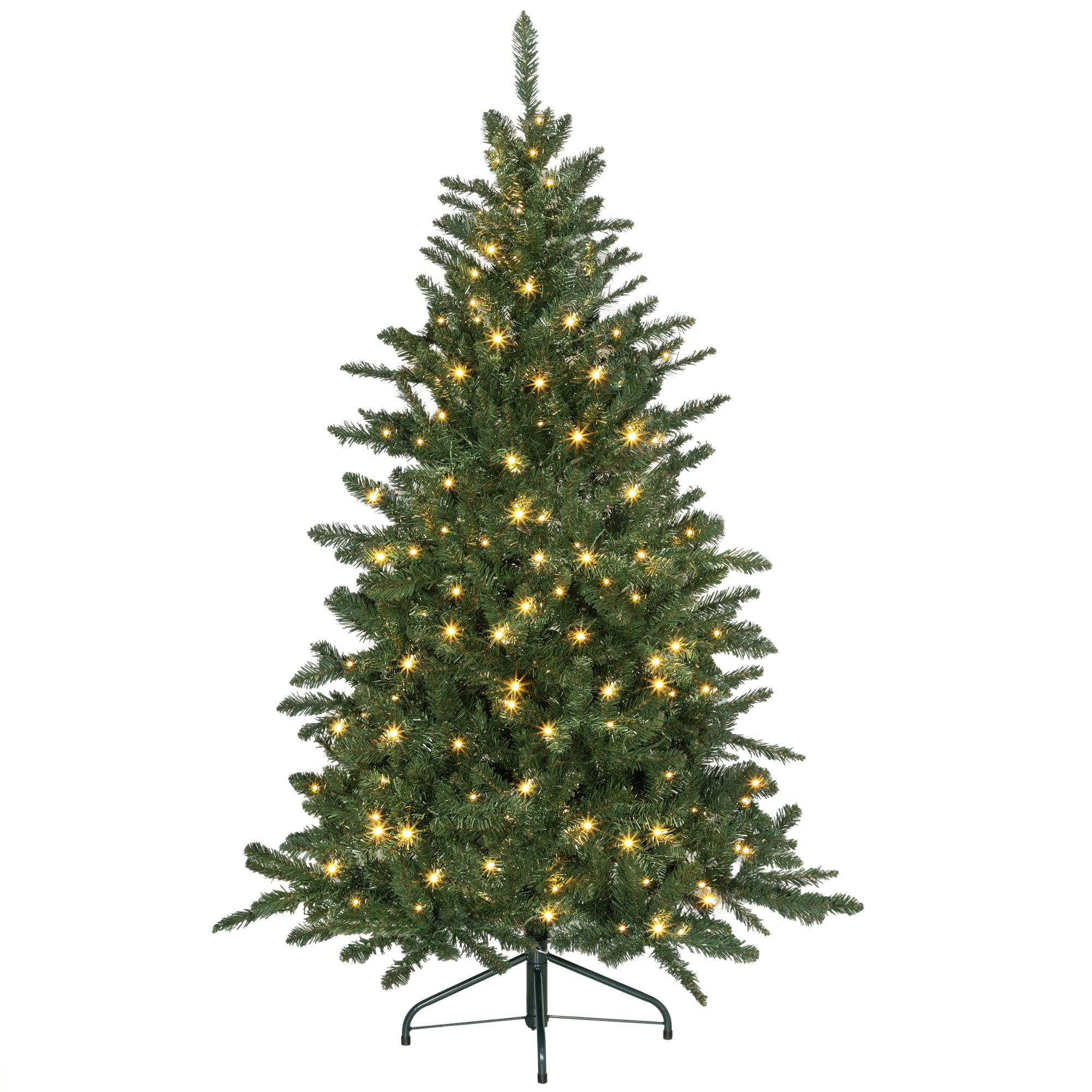Árbol de Navidad 150 cm Árbol de Navidad Artificial con 220 Luces LED 588 Ramas y Soporte de Metal Árbol Navideño para Salón Interior Verde