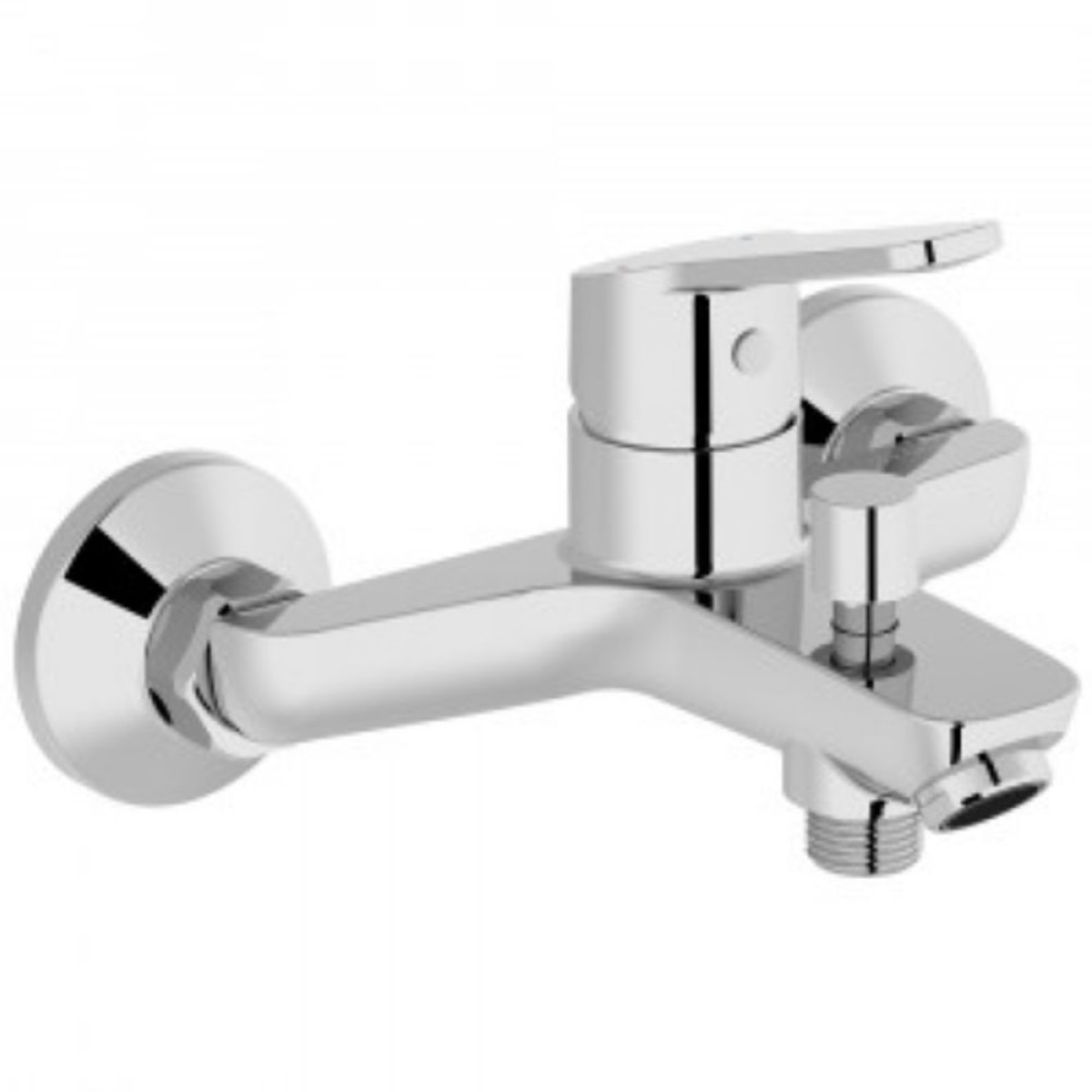 Mitigeur bain-douche Jacob Delafon Aimé chrome + Douchette Shift Ellipse 2 jets + Flexible lisse anti-torsion 1600