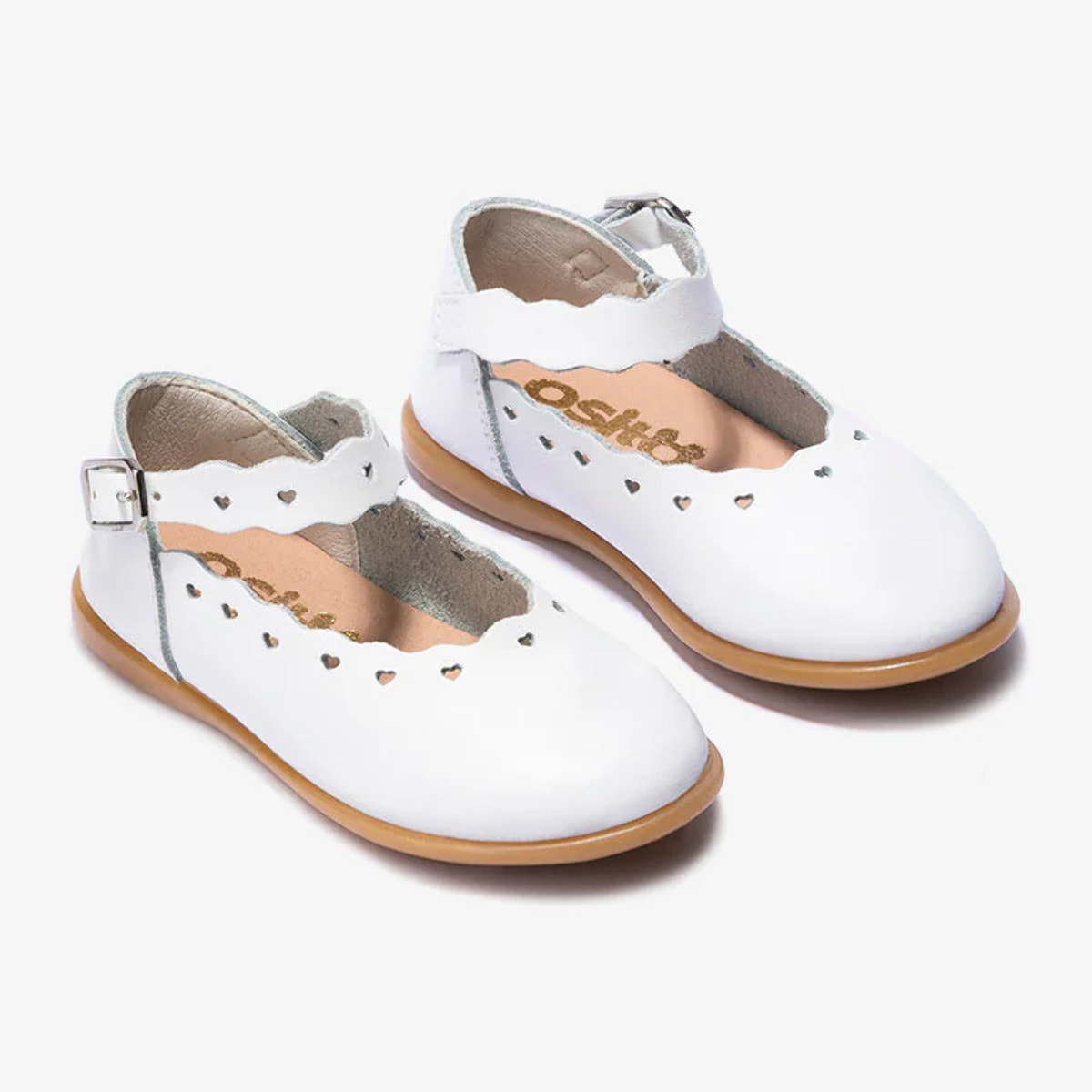Bailarinas blancas con hebilla para bebé