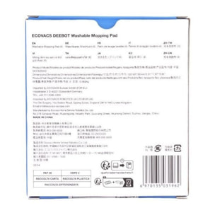 Lingettes et serpillères ECOVACS pour Deebot T30 Omni, T30 Pro Omni et T30s Combo