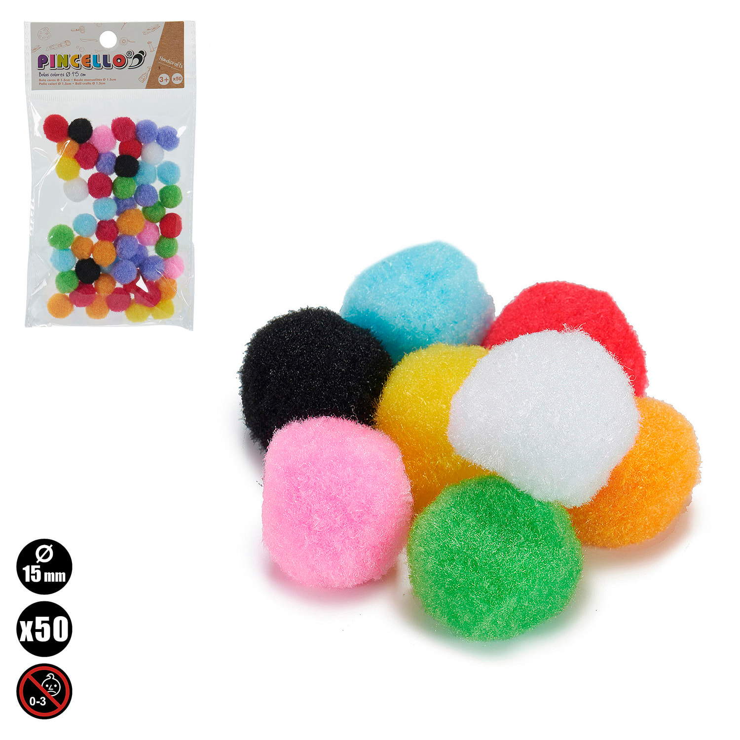 Set di 50 palline artigianali 1,5 cm.