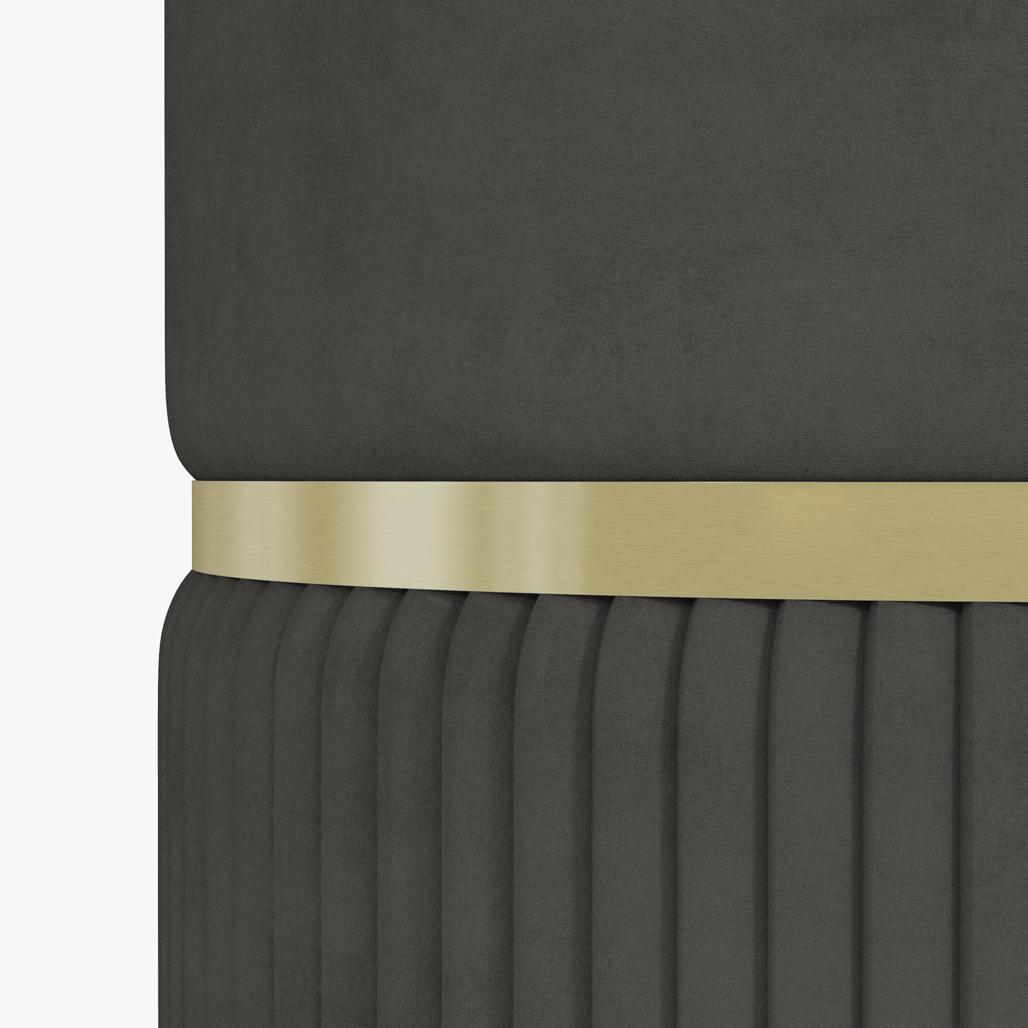 Pouf repose-pied tabouret design avec coffre de rangement velours côtelé acier brossé doré gris
