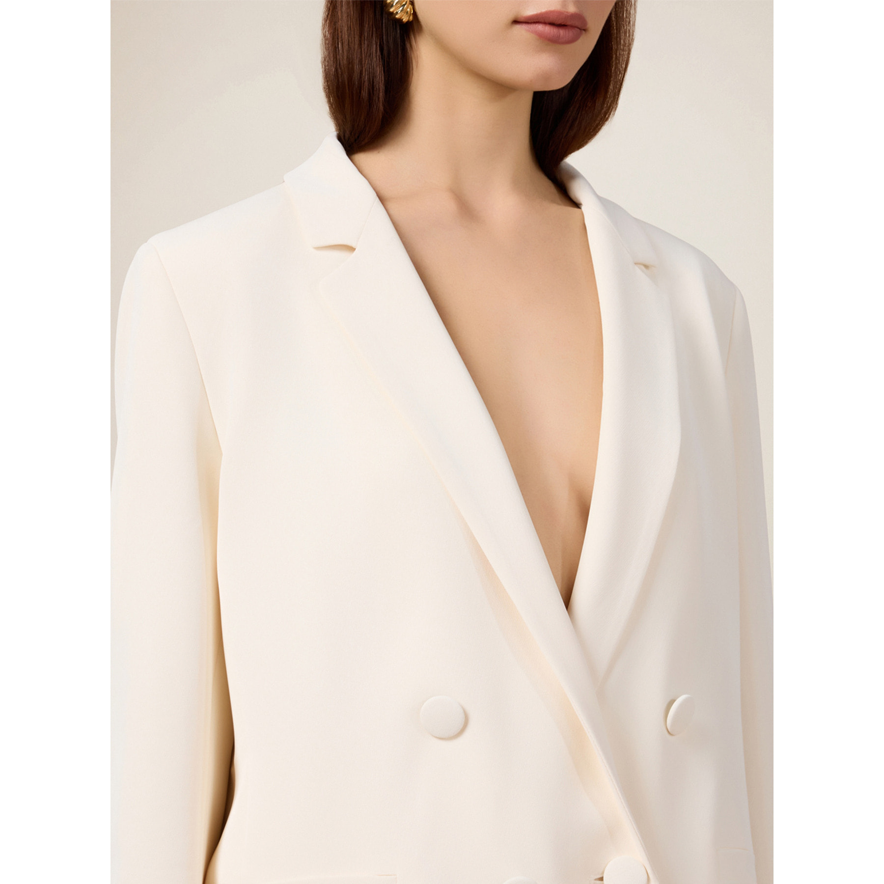 Oltre - Blazer doppiopetto in tessuto crêpe - Bianco