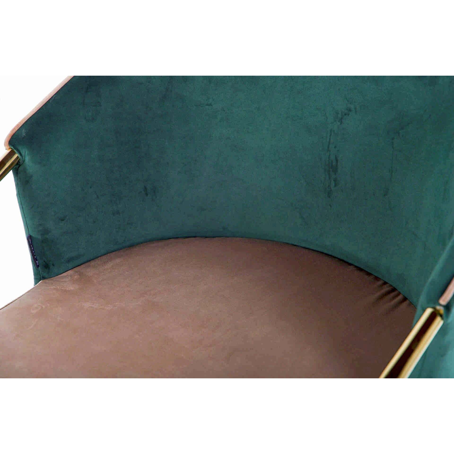 Silla Giratoria Velvet Beige Verde 55x58x77 Cm