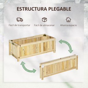 Jardinera de Madera Plegable Arriate de Jardín con 4 Patas para Cultivos Verduras Flores en Patio Balcón Terraza 70x30x25 cm Natural