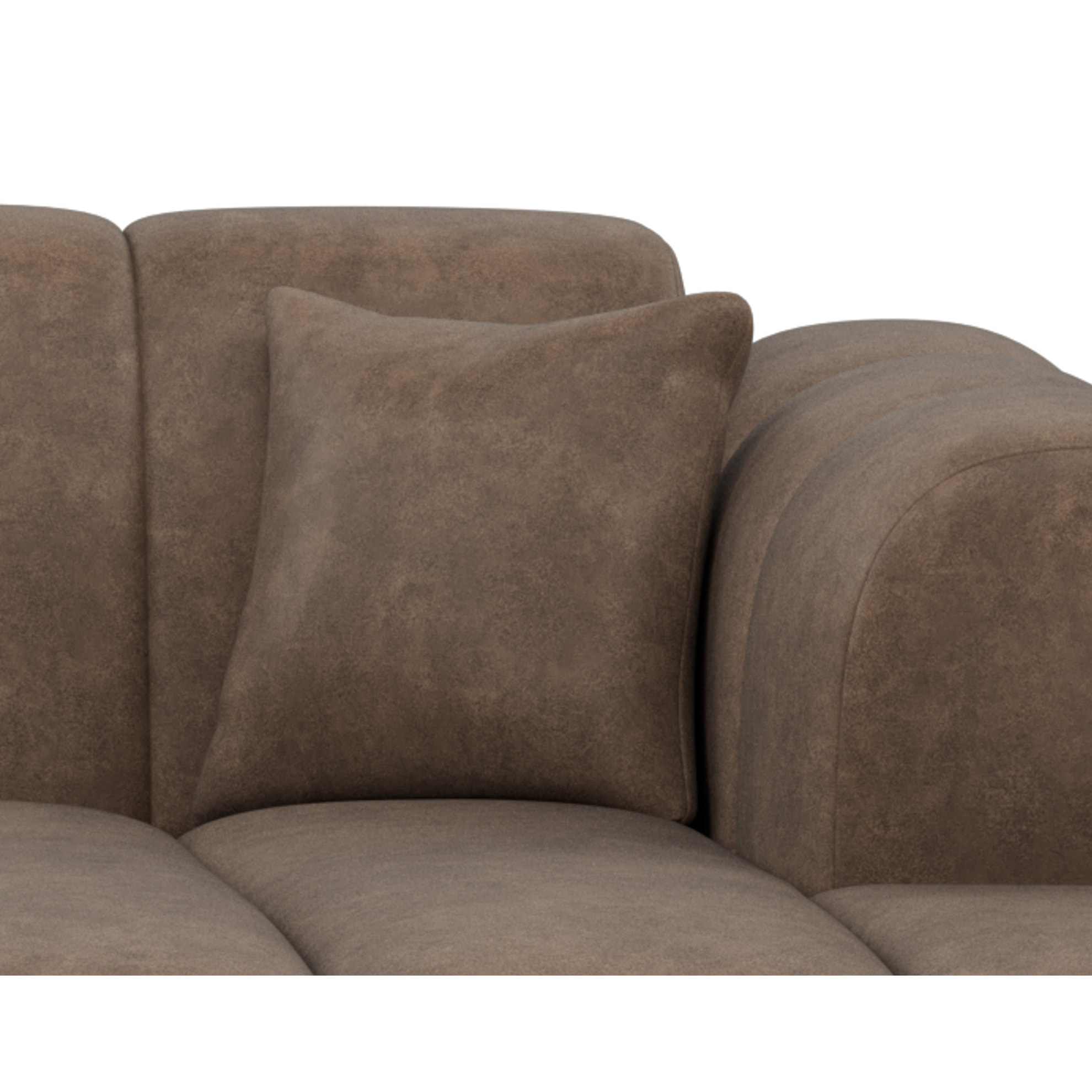 Curtis - canapé d'angle droit 4 places en simili - Taupe