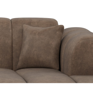 Curtis - canapé d'angle droit 4 places en simili - Taupe