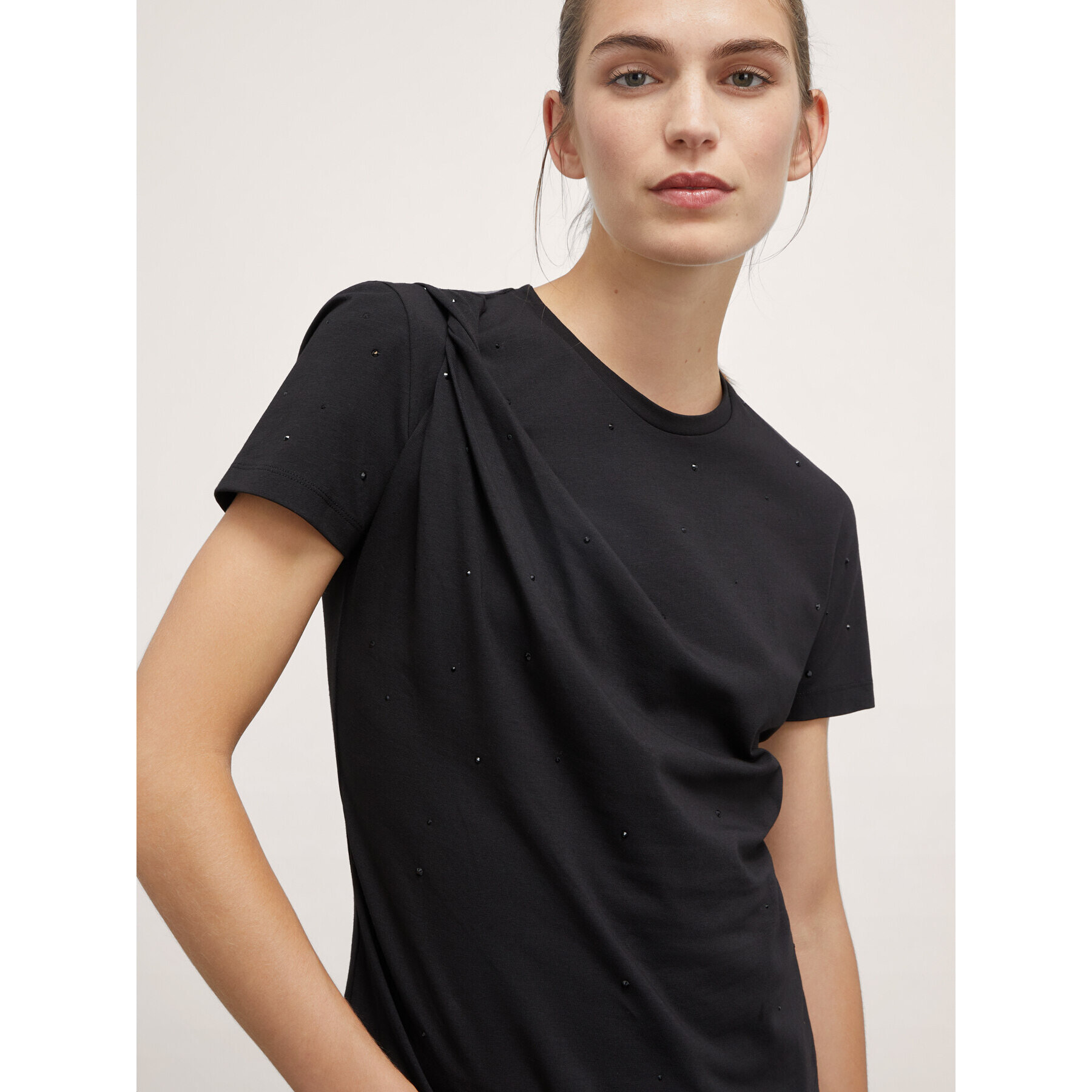 Motivi - camiseta llena de strass - Negro