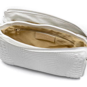 Arzergrande bolso bandolera piel auténtica dollaro con parte frontal grabado cocodrilo