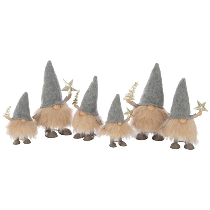 J-Line figurine Père Noël Étoile + Arbre - métal - mix - large - 2 pièces