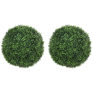 Lot de 2 boules de buis artificielles  dia. 42 cm vert