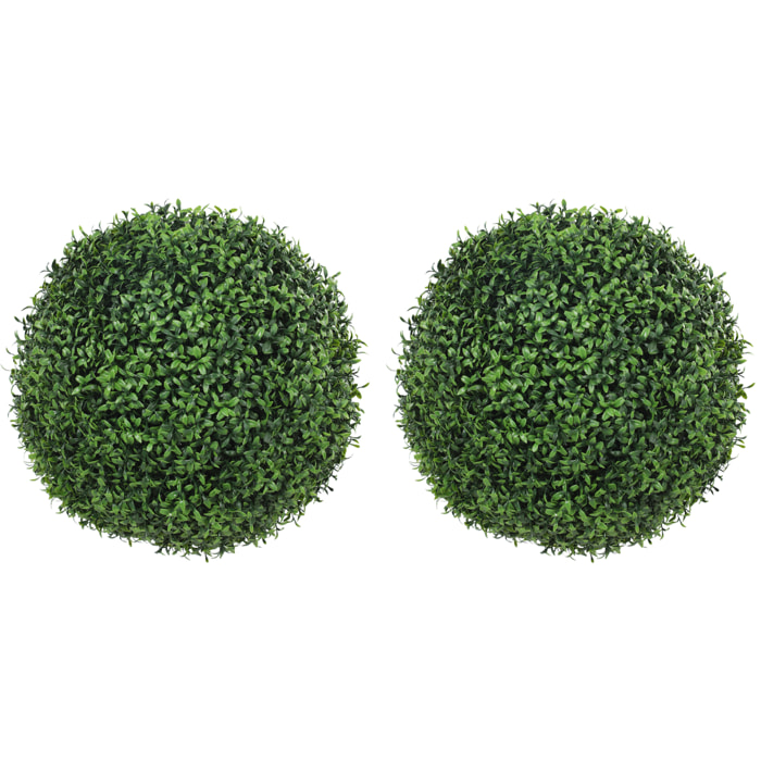 Lot de 2 boules de buis artificielles  dia. 42 cm vert