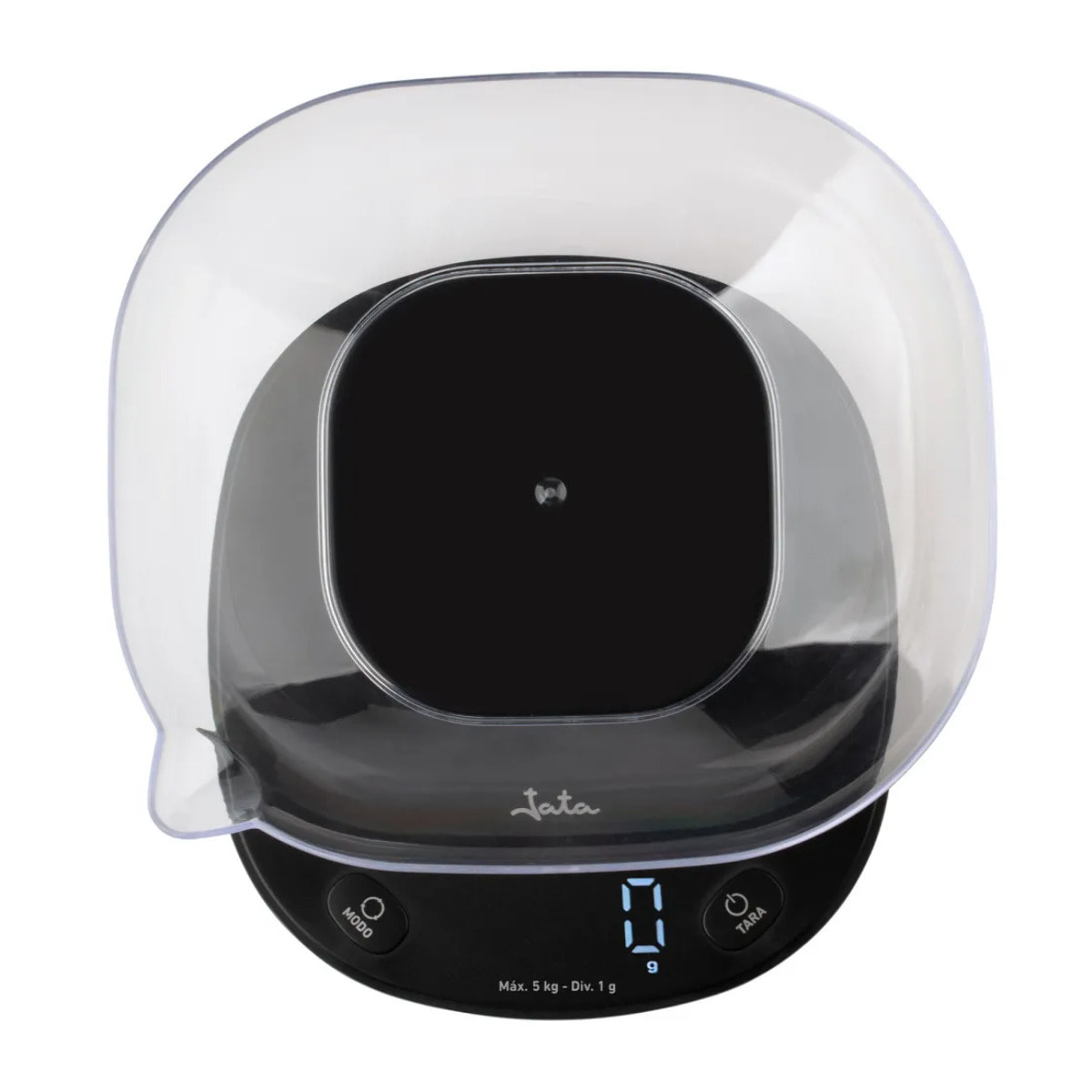 Báscula de cocina JATA HBAL1709 con bol de 1 litro. Hasta 5 kg. Función de tara. Alta precisión