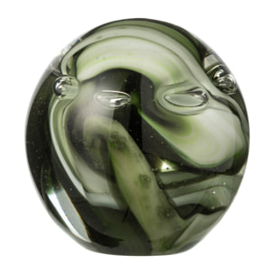 J-Line presse-papier Tornado Rond - verre - transparent/brun - small