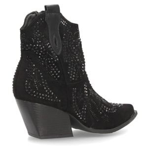Botines cowboy con brillantes y tacón