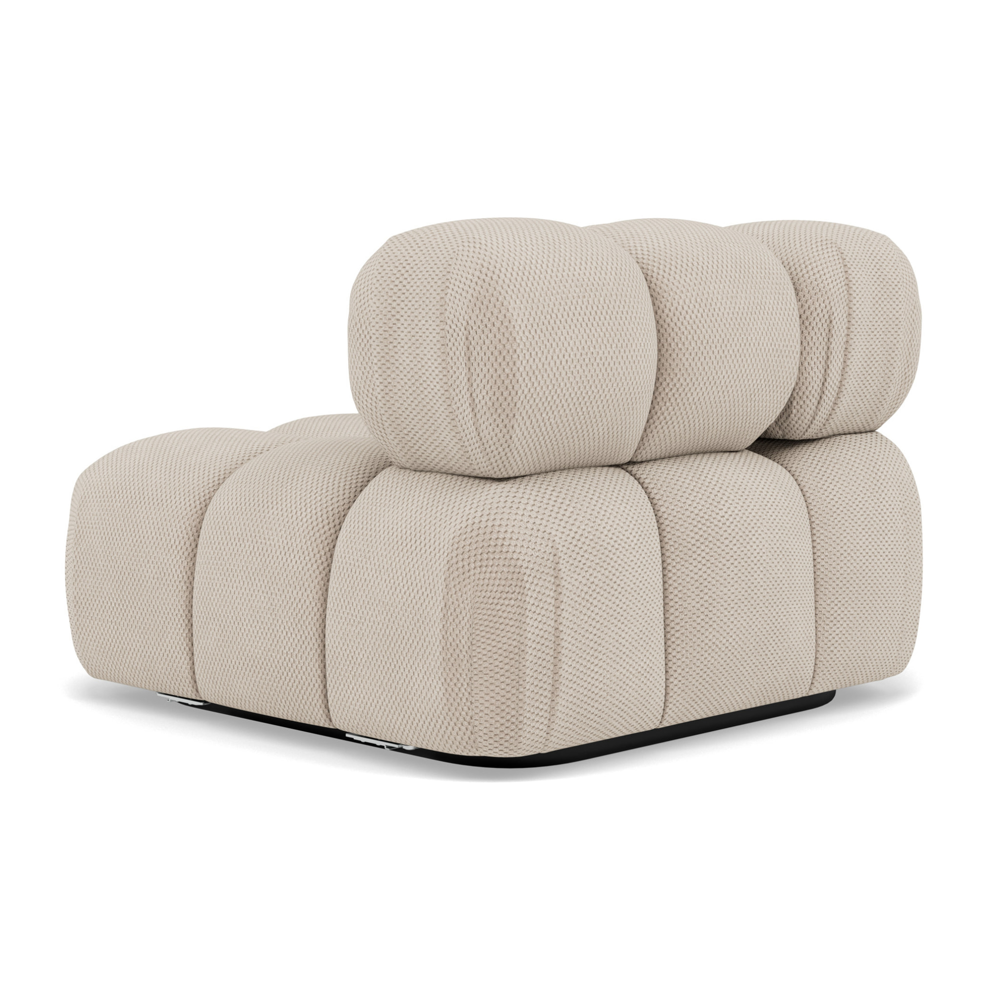 Ruby - module d'assise d'angle droit en velours texturé - Beige