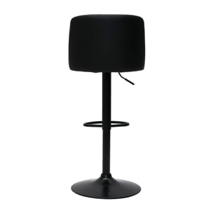 Tabourets de bar design réglables noirs et métal noir (lot de 2) MONTI