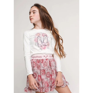 Falda de Niña con Logo Cintura en Multicolor