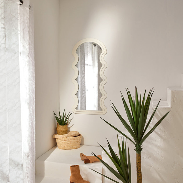 Miroir vague "Emily" blanc 114x54cm