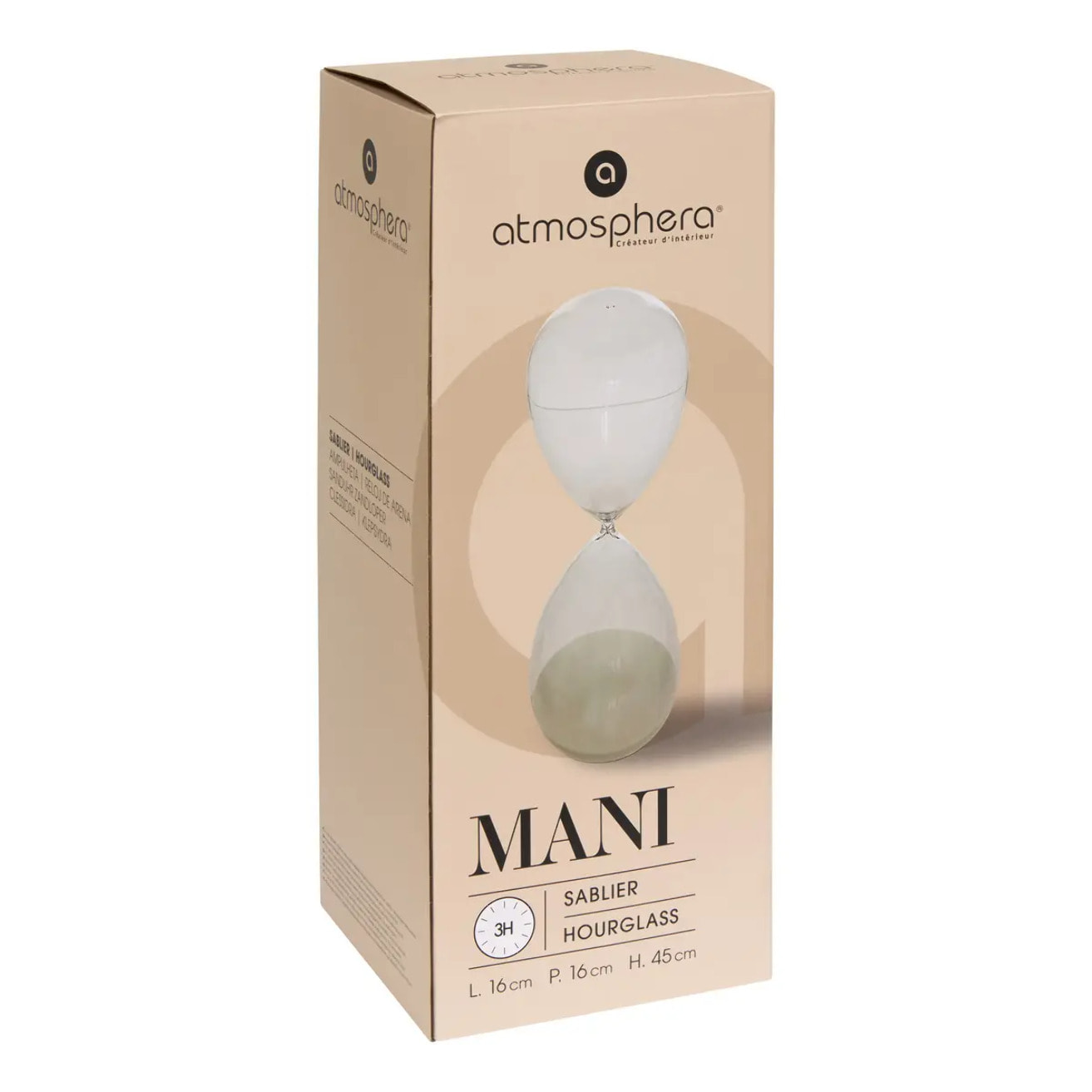 Sablier Mani H.45cm verre assorti