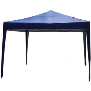 Gazebo richiudibile 3x3 pieghevole a fisarmonica automatico mercato tenda con sacca colore blu