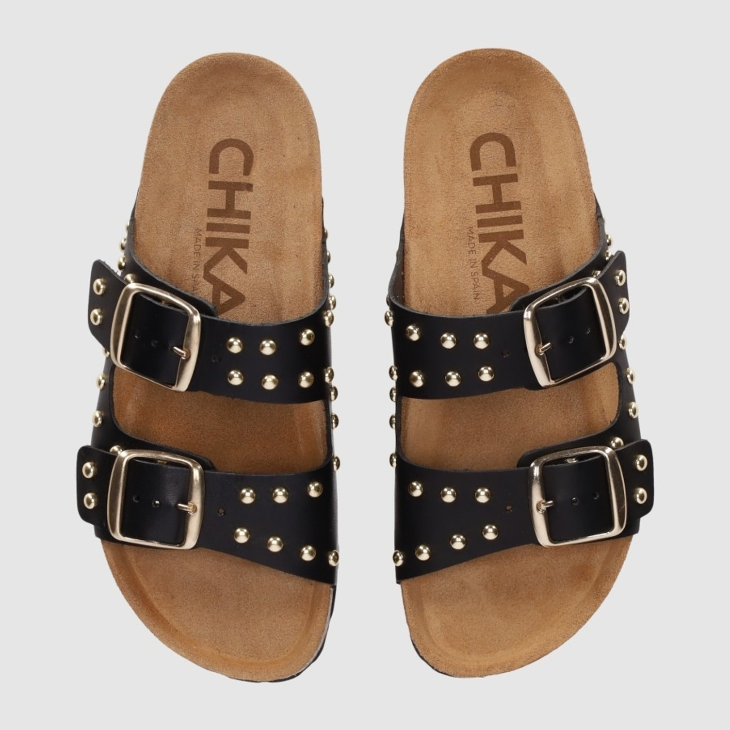 Sandalias de Piel - Negro - Tacón: