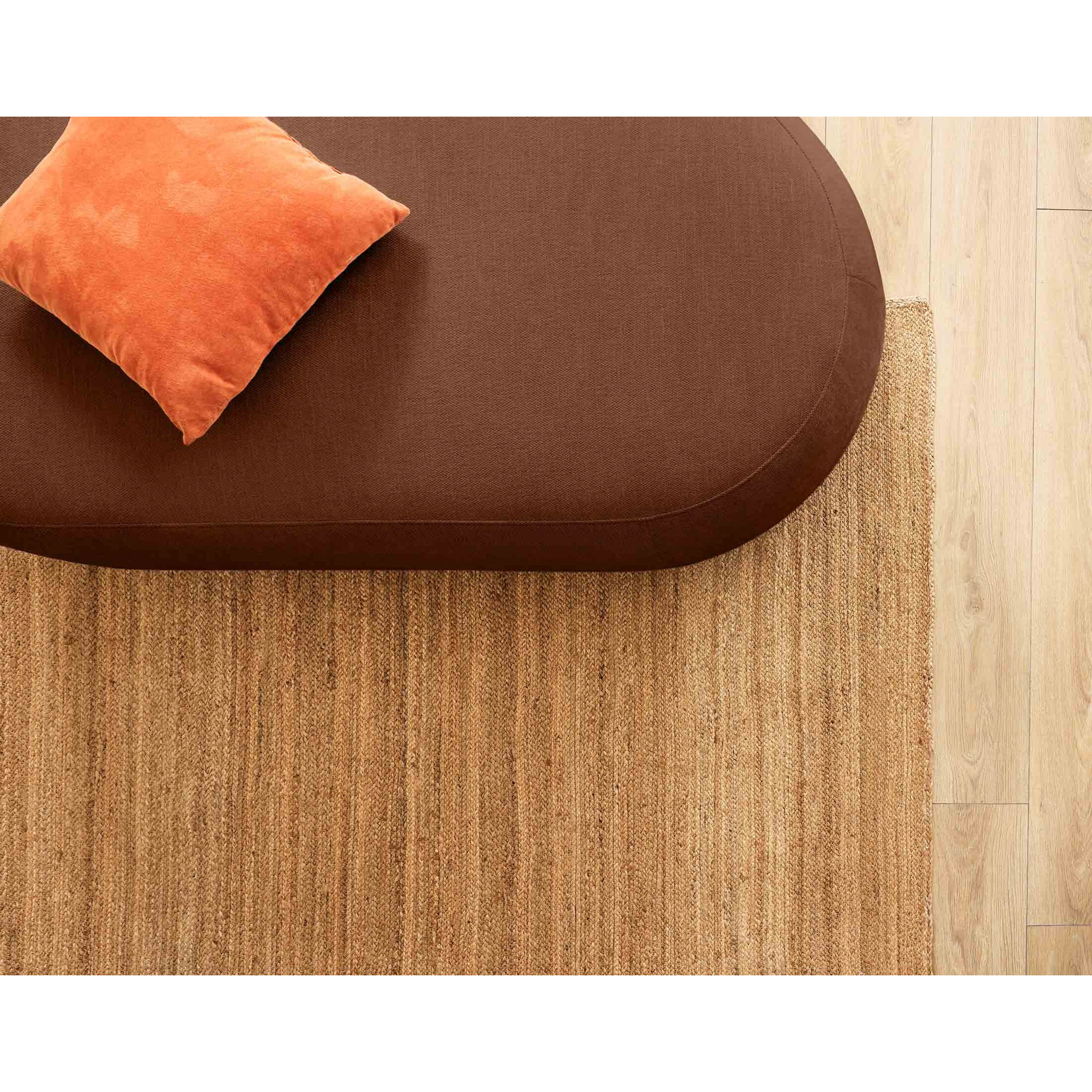 Santorini - pouf modulable - en tissu texturé - Terracotta