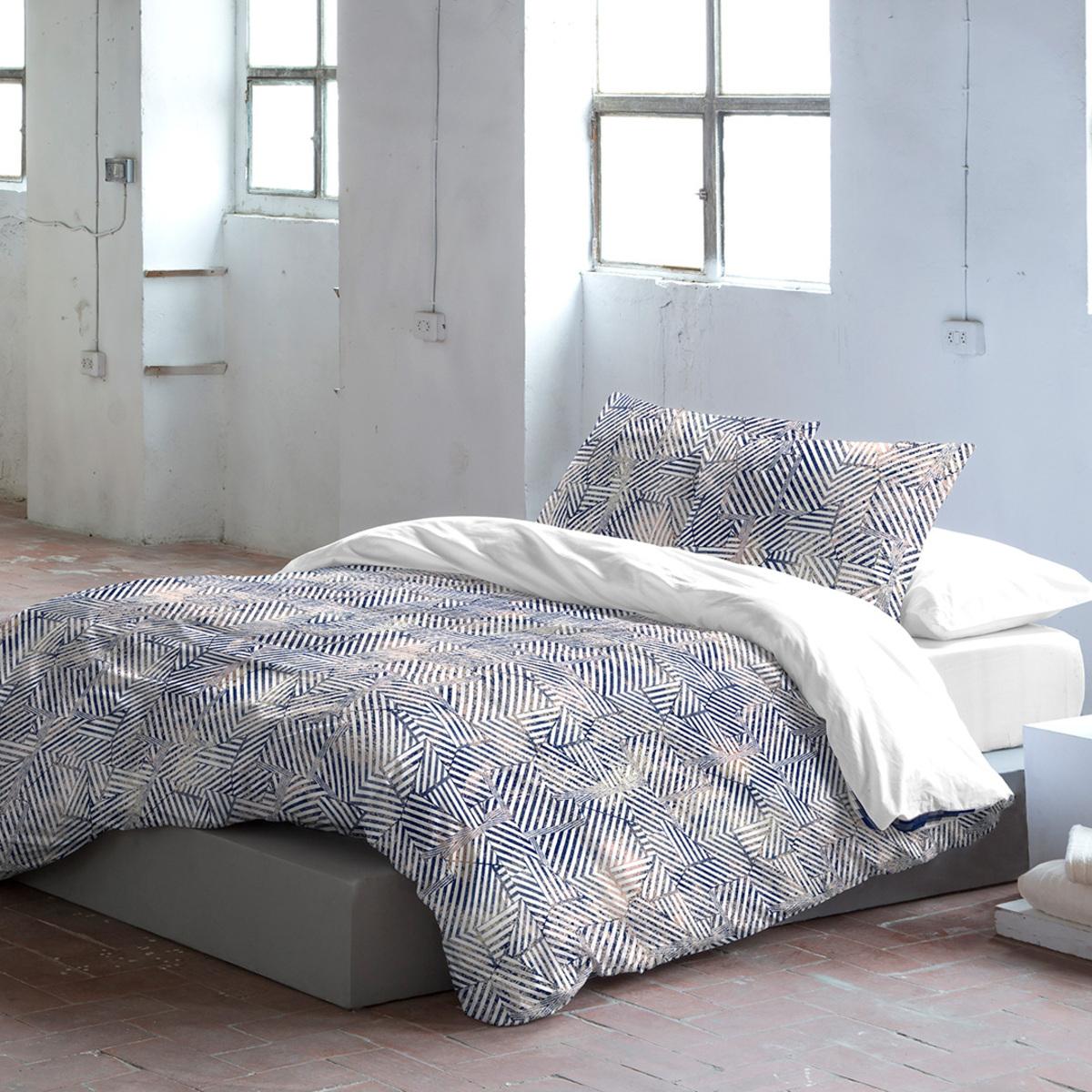 Housse de couette RAHIN en coton percale - bleu - vendue seule