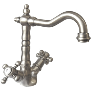 Mélangeur lavabo bec rétro PAINI Tiffany Gris Acier
