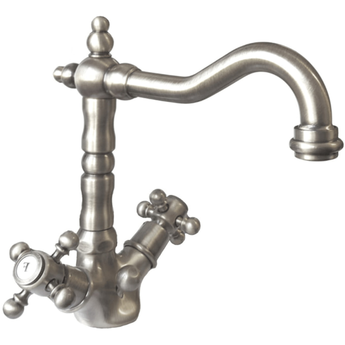 Mélangeur lavabo bec rétro PAINI Tiffany Gris Acier