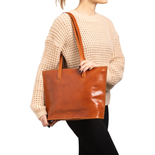 Borsa a spalla  da donna In Vera pelle Made in Italy 27x38,5x10 cm