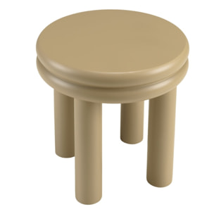 AGATHE - Table d'appoint ronde en bois peint taupe D40cm