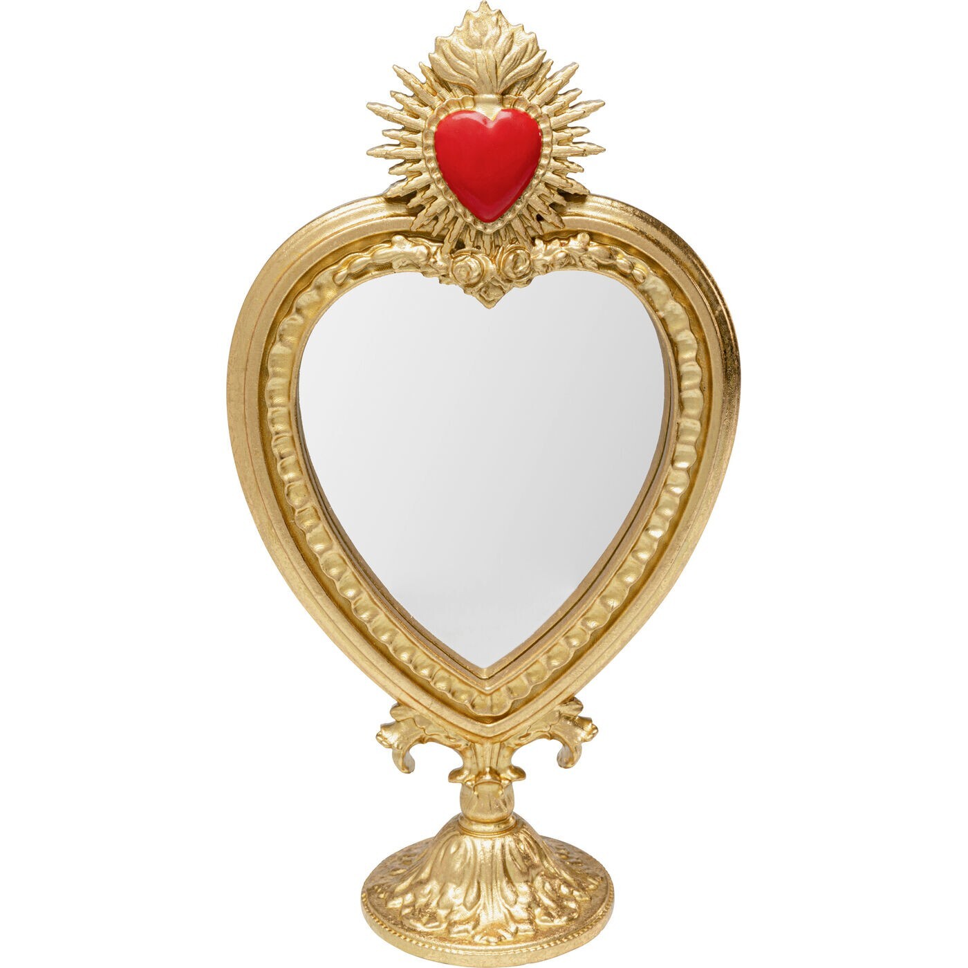 Miroir de table coeur enflammé 30cm Kare Design