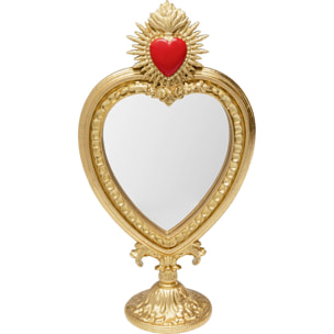 Miroir de table coeur enflammé 30cm Kare Design