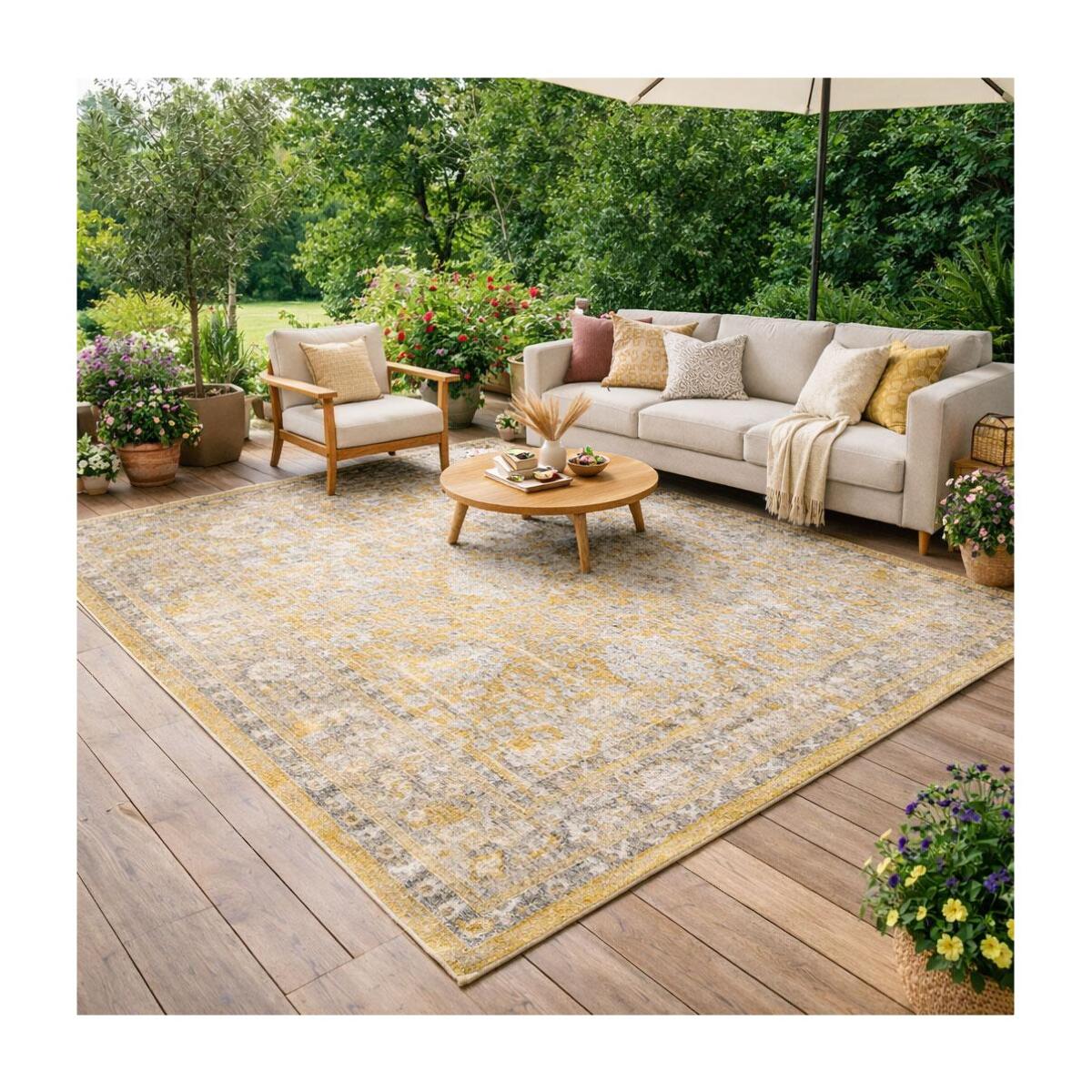Tapis exterieur kilim motif oriental, vana, authentique et résistant
