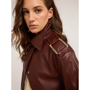 Motivi - Chaqueta con hebillas en los hombros - Marrón